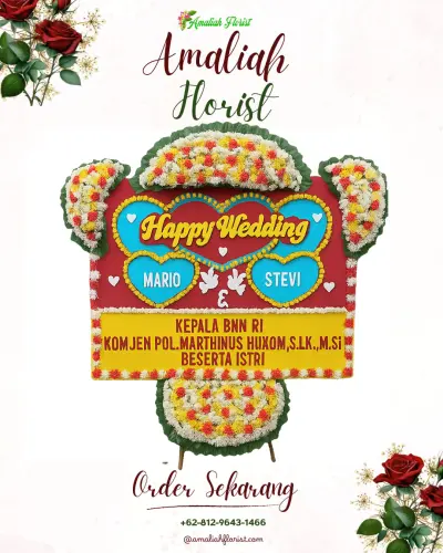 Karangan Papan Bunga Pernikahan di Bojongsari
